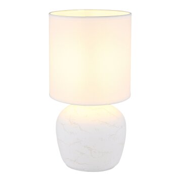 Globo Marble Tafellamp Wit, 1-licht