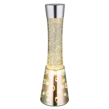 Lava lamp  Globo Sparkle lavalamp, Tafellamp LED Chroom, 1-licht