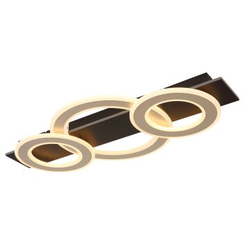 Globo Jayden Plafondlamp LED Zwart, 1-licht