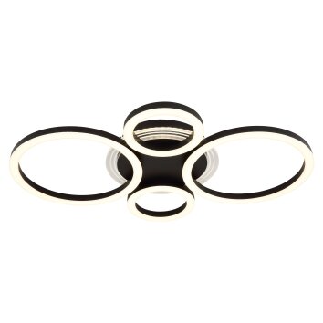 Globo Loretta Plafondlamp LED Zwart, 1-licht