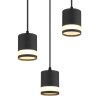 Globo Lucero Hanglamp Zwart, 3-lichts