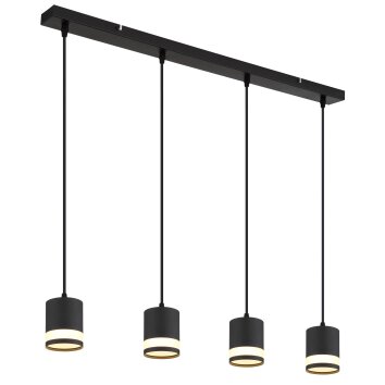 Globo Lucero Hanglamp Zwart, 4-lichts