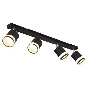 Globo Lucero Plafondlamp Zwart, 4-lichts