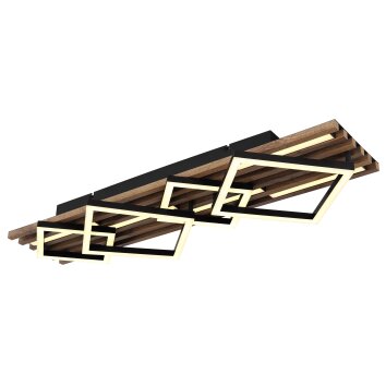 Globo Obrien Plafondlamp LED Natuurlijke kleuren, Zwart, 1-licht