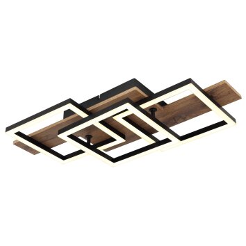 Globo Jeffry Plafondlamp LED Natuurlijke kleuren, Zwart, 1-licht