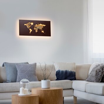 Paul Neuhaus Verlichting MAP Wandlamp LED Goud, Roest, 1-licht