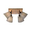 JUST LIGHT GERDA MICHEL Plafondlamp, Plafondspot Natuurlijke kleuren, Zwart, 4-lichts