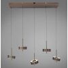 Paul Neuhaus Q-Serie Q-Rotate Hanglamp LED Bruin, 5-lichts, Afstandsbediening