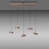 Paul Neuhaus Q-Serie Q-Rotate Hanglamp LED Bruin, 5-lichts, Afstandsbediening