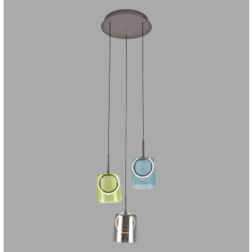 Paul Neuhaus Verlichting Zula Hanglamp LED Bruin, 3-lichts