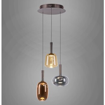 Paul Neuhaus Verlichting Irides Hanglamp LED Bruin, 3-lichts