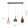 Paul Neuhaus Verlichting Irides Hanglamp LED Bruin, 3-lichts