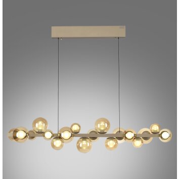 Paul Neuhaus Verlichting E-Popup Hanglamp LED Brons, 18-lichts, Afstandsbediening