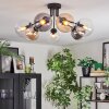 Gastor Plafondlamp, Kogellampje Amber, Duidelijk, Rookkleurig, 7-lichts