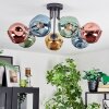 Ripoll Plafondlamp, Kogellampje Blauw, Goud, Groen, Koperkleurig, 7-lichts
