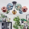 Ripoll Plafondlamp, Kogellampje Blauw, Goud, Groen, Koperkleurig, 7-lichts