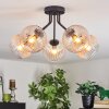 Koyoto Plafondlamp, Kogellampje 52 cm Amber, Duidelijk, 5-lichts