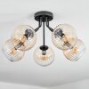 Koyoto Plafondlamp, Kogellampje 52 cm Amber, Duidelijk, 5-lichts