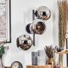 Ripoll Kogellampje, Wandlamp Chroom, Rookkleurig, 3-lichts
