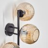 Ripoll Kogellampje, Wandlamp Amber, 3-lichts