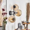 Ripoll Kogellampje, Wandlamp Amber, 3-lichts