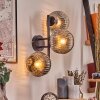 Ripoll Kogellampje, Wandlamp Chroom, Duidelijk, Rookkleurig, 3-lichts
