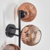 Ripoll Kogellampje, Wandlamp Duidelijk, Koperkleurig, 3-lichts