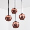 Koyoto Hanglamp, Kogellampje, Cluster hanglamp Koperkleurig, 4-lichts