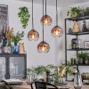 Koyoto Hanglamp, Kogellampje, Cluster hanglamp Duidelijk, Koperkleurig, 4-lichts