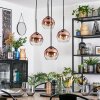 Koyoto Hanglamp, Kogellampje, Cluster hanglamp Duidelijk, Koperkleurig, 4-lichts