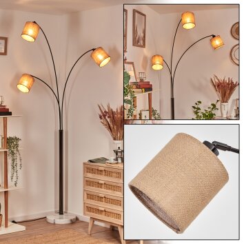 Soungou Staande lamp Chroom, Zwart, Wit, 3-lichts
