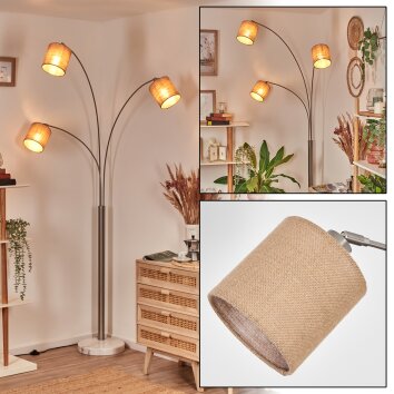 Soungou Staande lamp Nikkel mat, Zwart, Wit, 3-lichts