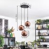 Koyoto Hanglamp, Kogellampje, Cluster hanglamp Koperkleurig, 3-lichts