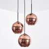 Koyoto Hanglamp, Kogellampje, Cluster hanglamp Koperkleurig, 3-lichts