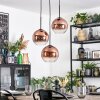 Koyoto Hanglamp, Kogellampje, Cluster hanglamp Duidelijk, Koperkleurig, 3-lichts