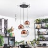 Koyoto Hanglamp, Kogellampje, Cluster hanglamp Duidelijk, Koperkleurig, 3-lichts