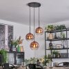 Koyoto Hanglamp, Kogellampje, Cluster hanglamp Duidelijk, Koperkleurig, 3-lichts
