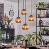 Koyoto Hanglamp, Kogellampje, Cluster hanglamp Koperkleurig, 4-lichts
