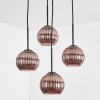 Koyoto Hanglamp, Kogellampje, Cluster hanglamp Koperkleurig, 4-lichts