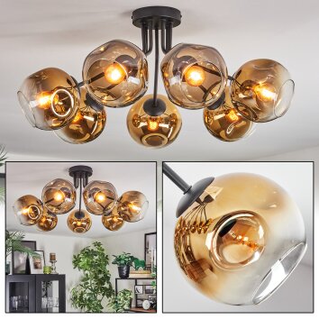 Ripoll Plafondlamp, Kogellampje Goud, Duidelijk, 7-lichts