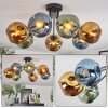 Ripoll Plafondlamp, Kogellampje Blauw, Goud, Groen, 7-lichts
