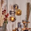Ripoll Kogellampje, Wandlamp Chroom, Goud, Rookkleurig, 3-lichts