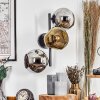 Ripoll Kogellampje, Wandlamp Chroom, Goud, Rookkleurig, 3-lichts
