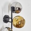 Ripoll Kogellampje, Wandlamp Chroom, Goud, Rookkleurig, 3-lichts