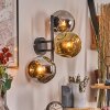 Ripoll Kogellampje, Wandlamp Chroom, Goud, Rookkleurig, 3-lichts
