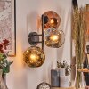 Ripoll Kogellampje, Wandlamp Chroom, Goud, Duidelijk, Koperkleurig, Rookkleurig, 3-lichts