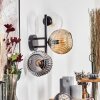 Ripoll Kogellampje, Wandlamp Amber, Duidelijk, Rookkleurig, 3-lichts