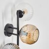 Ripoll Kogellampje, Wandlamp Amber, Duidelijk, Rookkleurig, 3-lichts