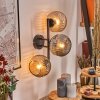 Ripoll Kogellampje, Wandlamp Amber, Rookkleurig, 3-lichts