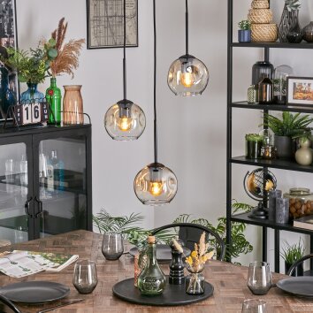 Ripoll Hanglamp, Kogellampje, Cluster hanglamp Amber, Duidelijk, 3-lichts